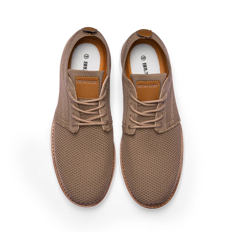 Bruno Marc Men's KnitFlex Breeze Mesh Sneakers Oxfords Lace-Up Lightweight Casual Walking Shoes,Size 9,Light/Brown,GRAND-01 - Image 5